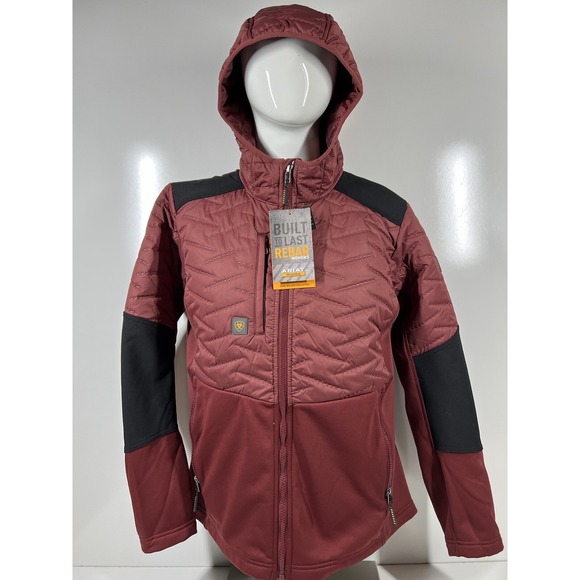 Ariat Jackets & Blazers - NWT Ariat Rebar Cloud 9 Water Resistant Zone Insulated Maroon Jacket Womens SZ L